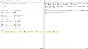 Arithmatic Operators in Python