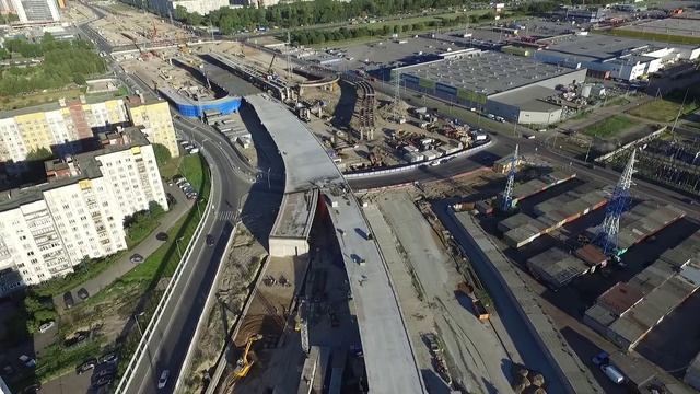 СПб. Строящаяся развязка Пулковское шоссе-Дунайский проспект смотреть онлайн