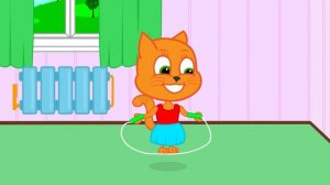 Cats Family in English - Fruit Slide Of Obstacles Animation 13+