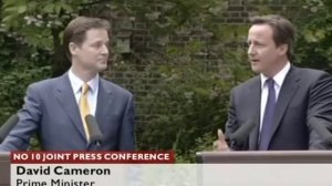 First conference with David Cameron and Nick Clegg in the Downing St Garden 12 May 2010 (2 of 3)