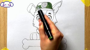 How to draw ROCKY | PAW PATROL Simple tutorial step-by-step!