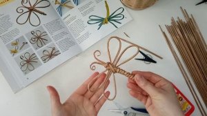 Butterfly and dragonfly. Плетение из бумажной лозы