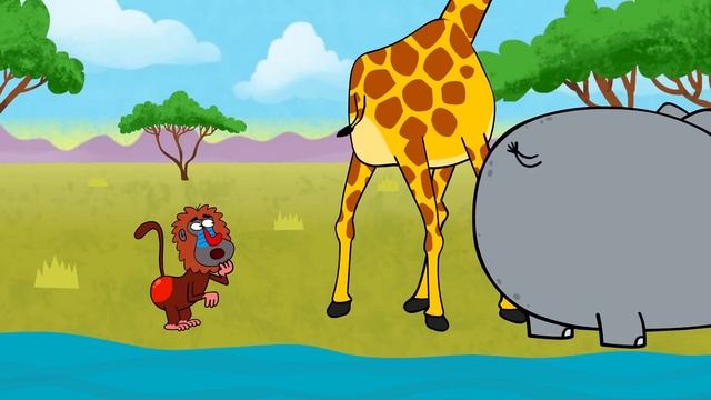 Baboon Song - monkey song bum dance for kids | Hooray Kids Songs & Nursery Rhymes - funny kids song