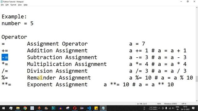 Python Tutorial #8 - Assignment Operators in Python Programming
