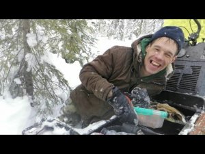 Поездка на загадочное и непокоряемое озеро на снегоходах Буран или как заехали в белый плен.