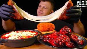 Сырные Токпокки, Куринная Котлета с сыром. ASMR MUKBANG, АСМР МУКБАНГ, (С Шепотом)