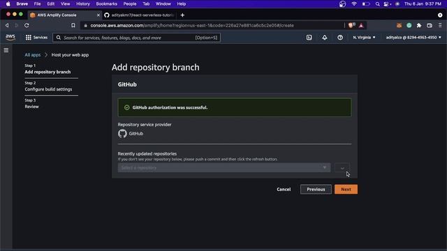 Hosting React application to AWS amplify