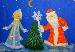 Как нарисовать Деда Мороза и Снегурочку.