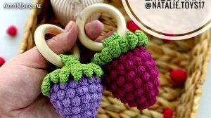 Амигуруми: схема Погремушка "Малинка-Ежевичка" | Игрушки вязаные крючком