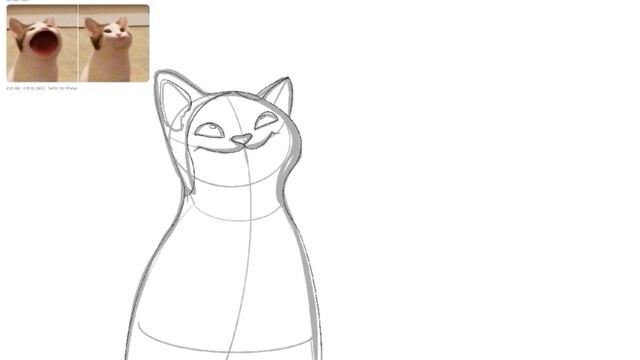 Процесс рисования котика "POPCAT" смотреть онлайн