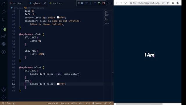 Auto Typing Text Effect Using Html Css Javascript | Random Auto Typing Text  With Animation Effect