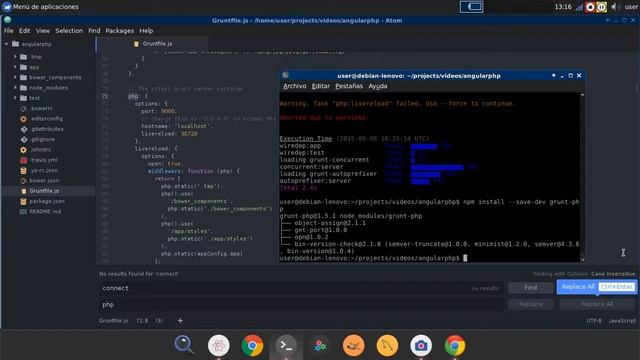yo angular grunt php