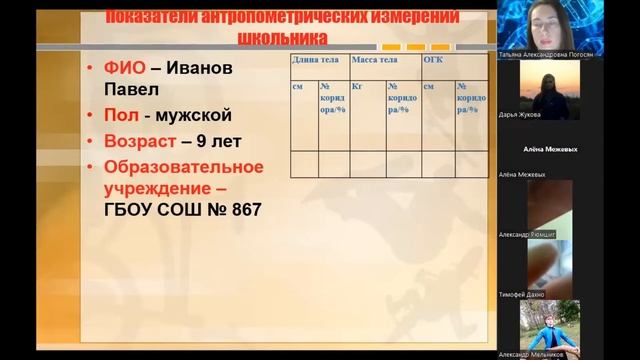 Оценка физического развития школьника. Лекция и практическая работа.