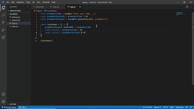Pomodoro app tutorial with javascript