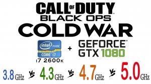 Call of Duty Black Ops Cold War i7 2600k 3.8 ГГц, 4.3 ГГц, 4.7 ГГц, 5.0 ГГц