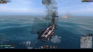 World of Sea Battle. Constitution - один из самых защищенных кораблей в игре после АПа.