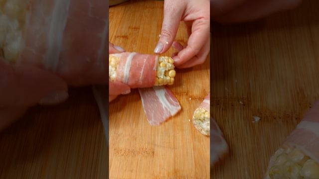 Кукуруза в беконе запеченная в духовке  #быстроипросто #shortsvideo