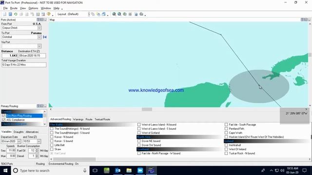 Passage planning using BP distance table (port to port) смотреть онлайн