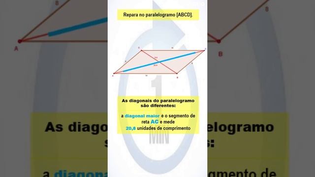 O retângulo é um paralelogramo especial - MAT1min 82 - #shortsfeed