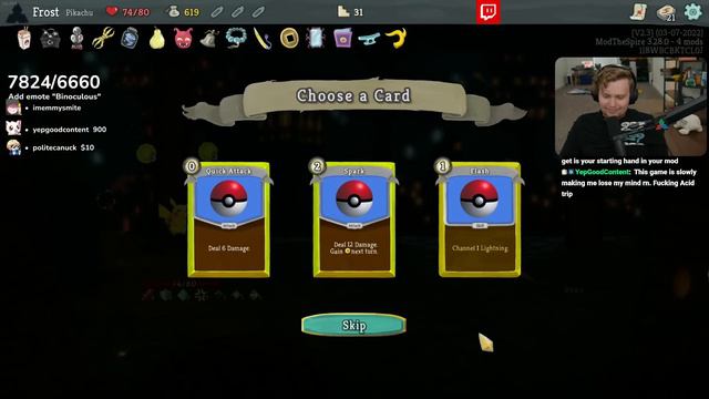 This Pikachu mod for Slay The Spire is... interesting