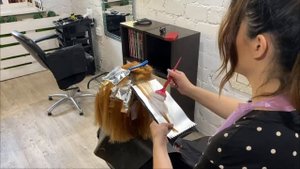 Шатуш. Создание бликов на рыжих волосах