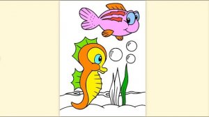 МОРСКОЙ КОНЕК И РЫБКА ПРИКОЛЬНАЯ ВИДЕО РАСКРАСКА