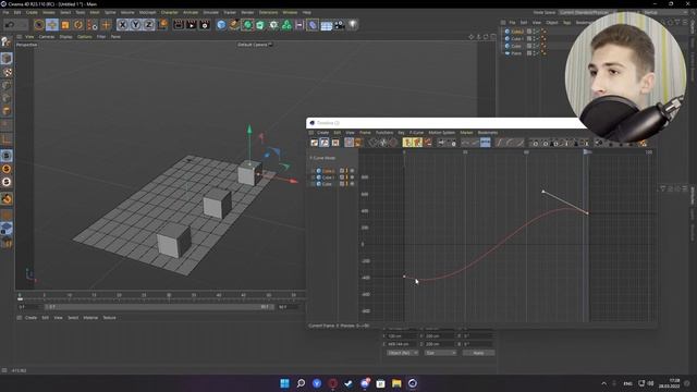 CINEMA 4D - Основы анимации / кривые анимации. Урок №2