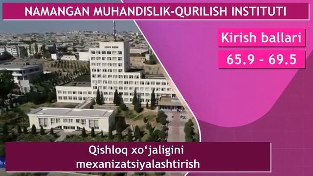 Kirish ballari eng past OTM reytingi TOP 20 talik - 59.7 ball bilan talaba bo'lish. DARNET UZ