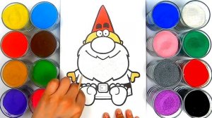 ГНОМ РИСОВАНИЕ ЦВЕТНЫМ ПЕСКОМ -Colored sand painting Gnome