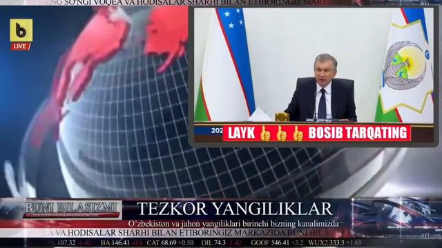 ШОШИЛИНЧ! СВЕТ ХАКИДА ТЕЗКОР ХАБАР-ПРЕЗИДЕНТ ХАММАСИНИ ГАПИРДИ...
