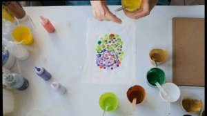 АКРИЛОВАЯ ЗАЛИВКА Fluid Art методом погружения * Жидкий акрил * Цветок * Dip Technique  #14