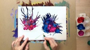 Рисуем космические цветы: кляксография для детей