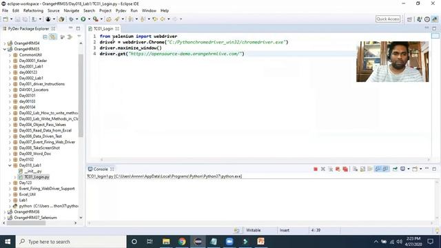 Selenium Python by Selenium Sudhakar- First Basic Selenium Python Program