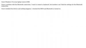 Lenovo z580 bluetooth does not work