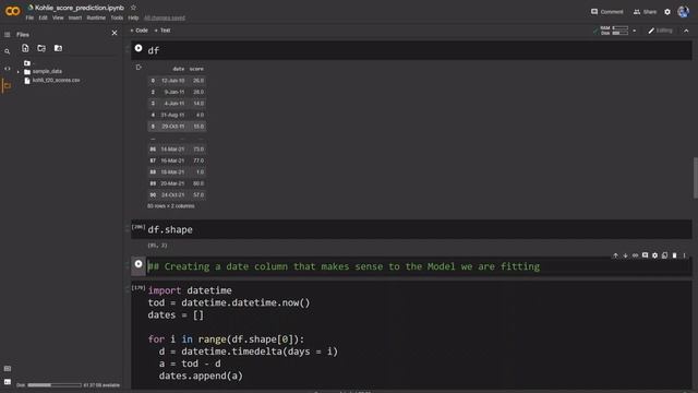 Using Machine Learning to Predict Kohli's Score | WC 2021 | Time Series Analysis | ML tamil