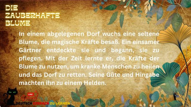 Deutsch lernen mit Geschichten #6 | A1-B1 | DIE ZAUBERHAFTE BLUME #german #deutschlernen