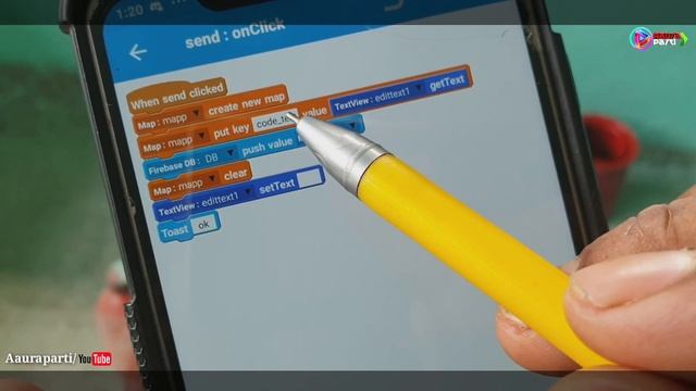 Listview firebase data send and receive activities in sketchware/Aauraparti
