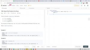 1822. Sign of the Product of an Array | Leetcode Weekly Contest 236