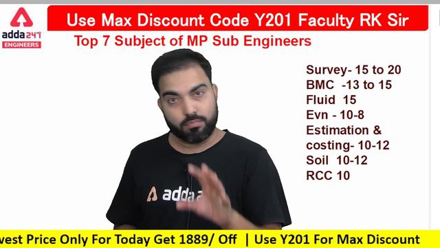 MP sub Engineers Exam 2022 most important subject based previous year / civil Engg .