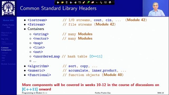 Lecture 44 C++ Standard Library Part 2 STL