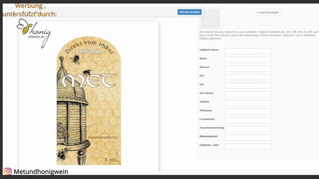 Etiketten drucken lassen für Met und Honig | mit Rabattcode смотреть онлайн