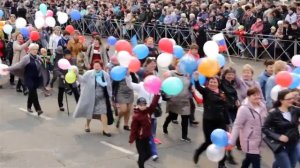 Город Краснокаменск. Репортаж с праздничного шествия, посвящённого Дню Победы