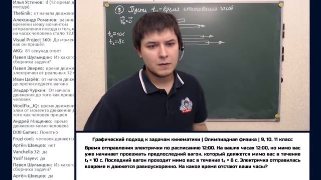 Графический подход к задачам кинематики | Олимпиадная физика, кинематика, Пенкин | 9, 10, 11 класс
