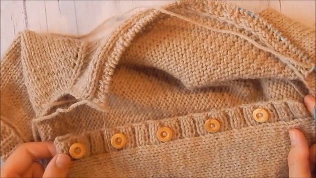 Часть 4 | Комбинезон на малыша спицами | Вяжем рукав | Планка с дырочками для пуговиц | Капюшон