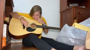 unboxing my first acoustic guitar (jasmine s35) || kallie marie