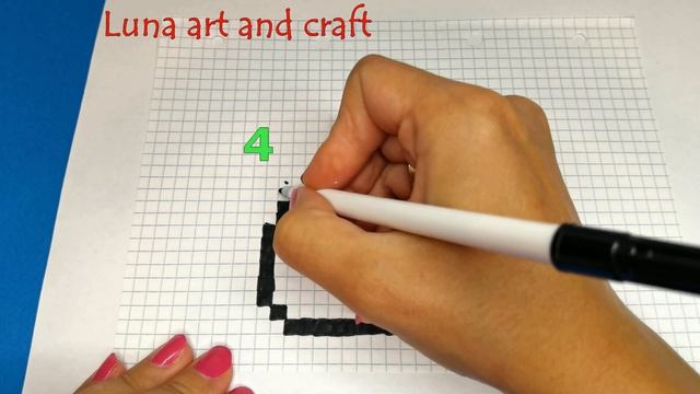 Рисунки по клеточкам пикселька для детей Как нарисовать кошку единорога how to draw a caticorn