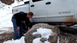 Nissan Titan 2008 4x4 off road at Redrock NCA in snow