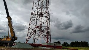 Установка вышки сотовой связи (40 метров)| Timelapse