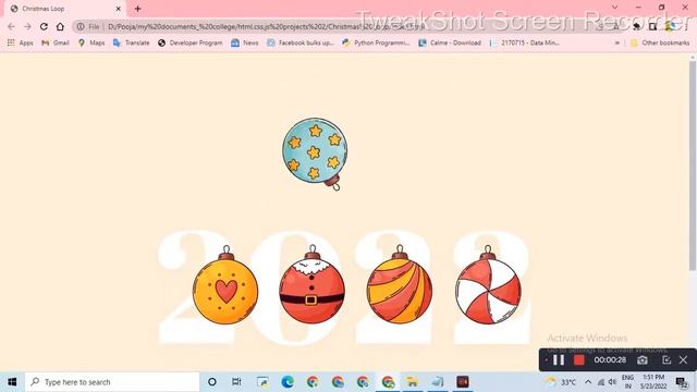 Christmas loop  | HTML, CSS, JS projects | Study easier by Pooja Patel | Coding for beginners
