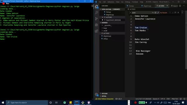 Harvard CS50 AI with Python: Assignment 1 Degree